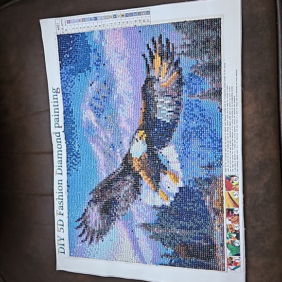 DIY 5D Fashion Diamond Painting Eagle In Flight Tapestry CANVAS - Picture 1 of 4